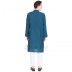 Long Kurta- Cotton dobby fabric in blue dianne Long Kurta- Cotton dobby fabric in blue dianne